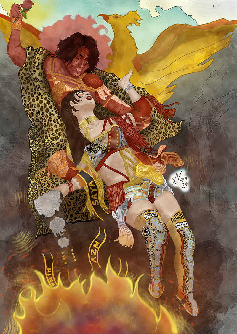 This drawing in based on Hénri-Léopold Levy's stunning 'The Phoenix' painting.